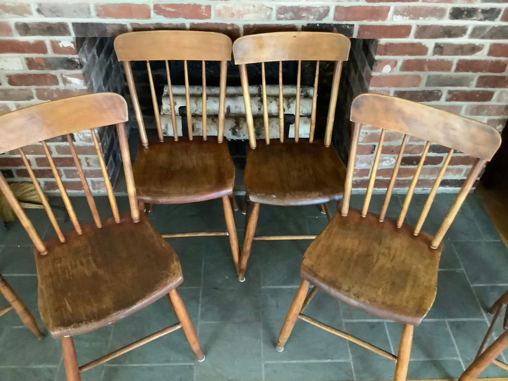 Antique Wood Side Chairs - image 4 of 9