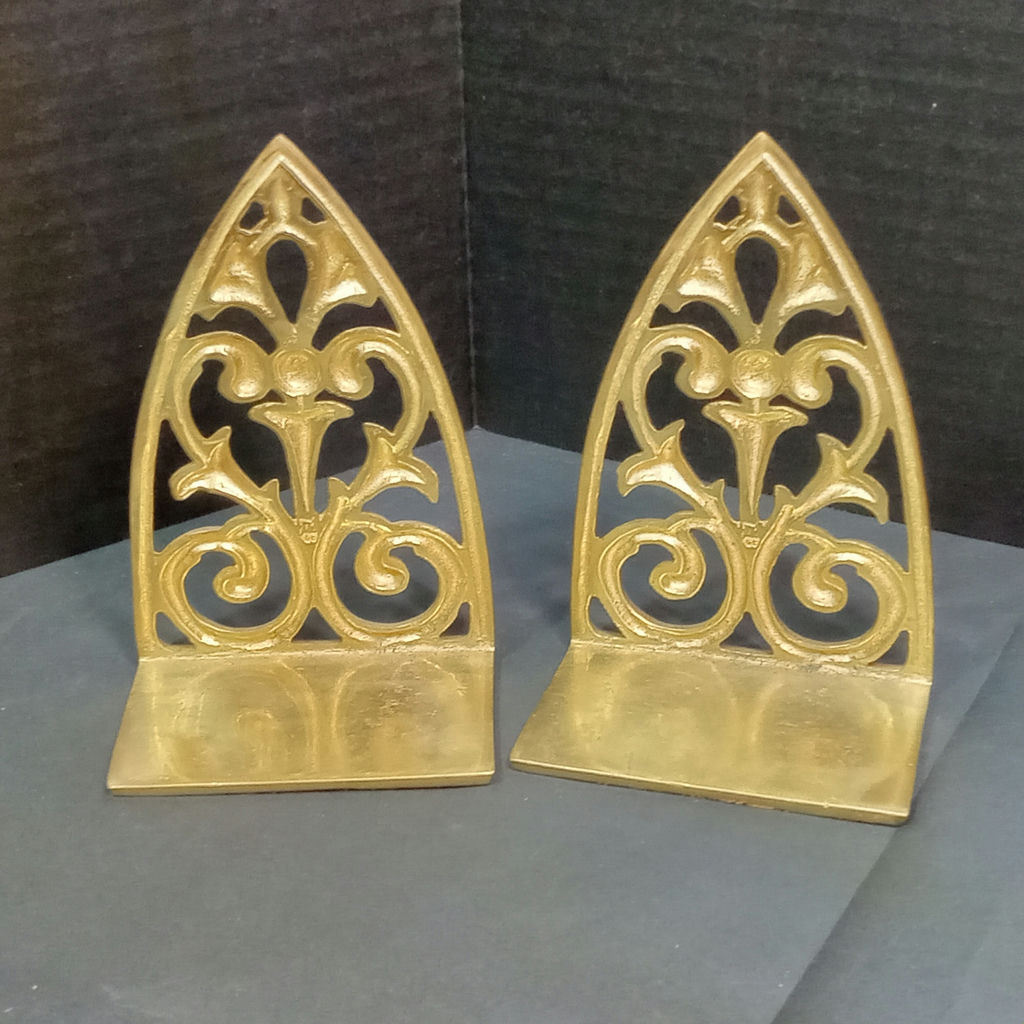 Vintage Brass & Metal Bookends - image 7 of 14