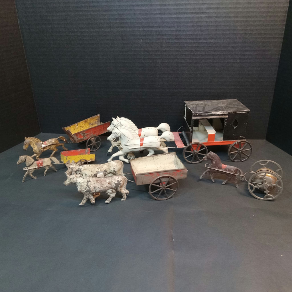 Antique Metal Wagon Toys - image 1 of 16