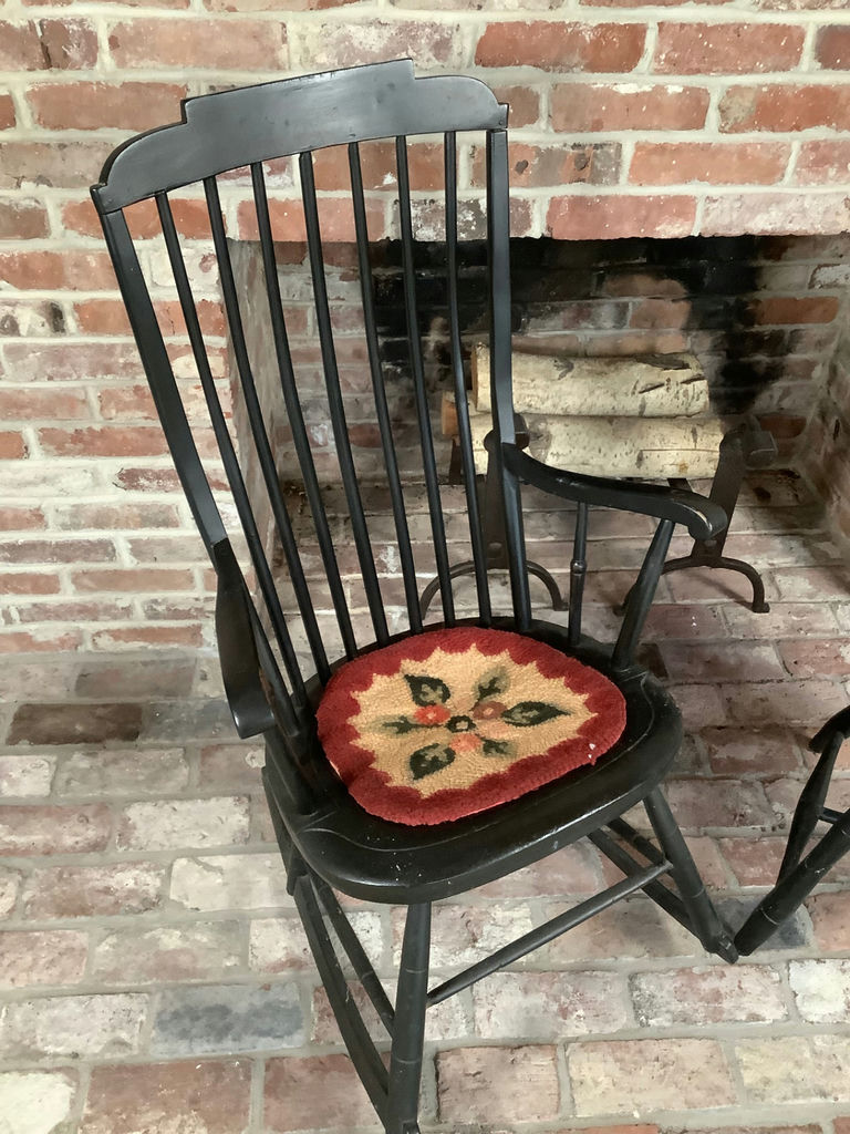 Antique Black Chair and Rocker - image 2 of 7