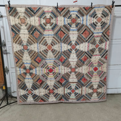 Vintage Handmade Pineapple Quilt - Image 1 of 7