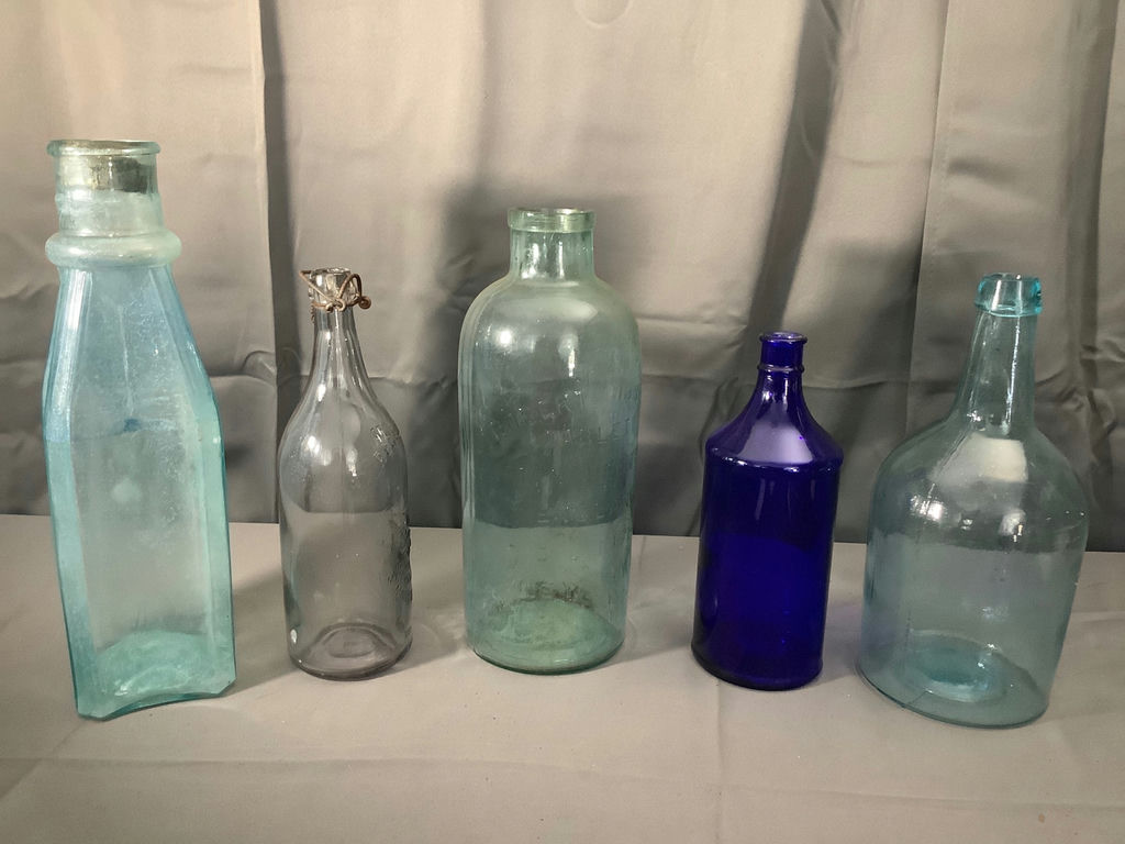 Large Antique Glass Bottles - image 1 of 7