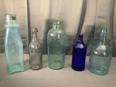 Large Antique Glass Bottles - Image 1 of 7