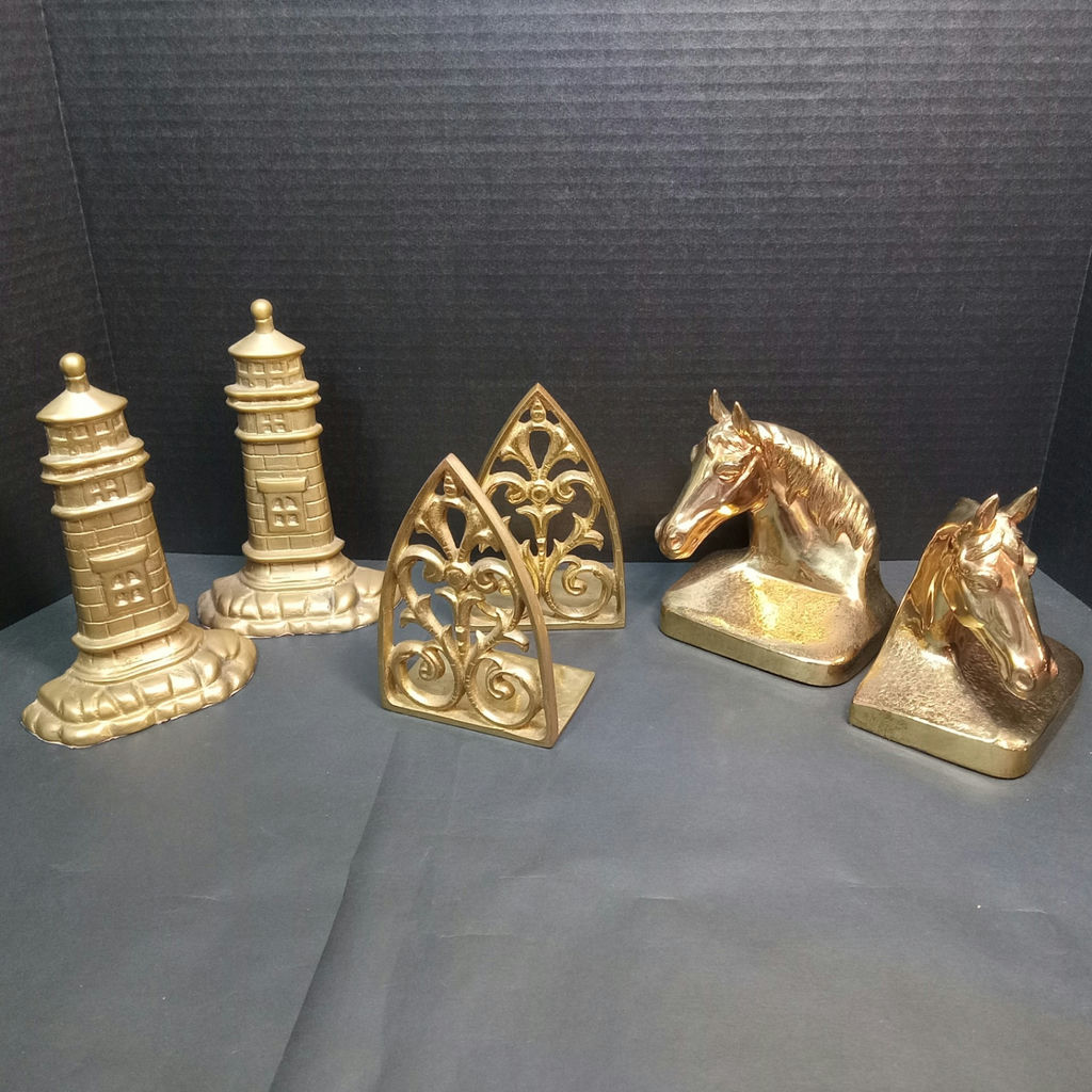 Vintage Brass & Metal Bookends - image 1 of 14