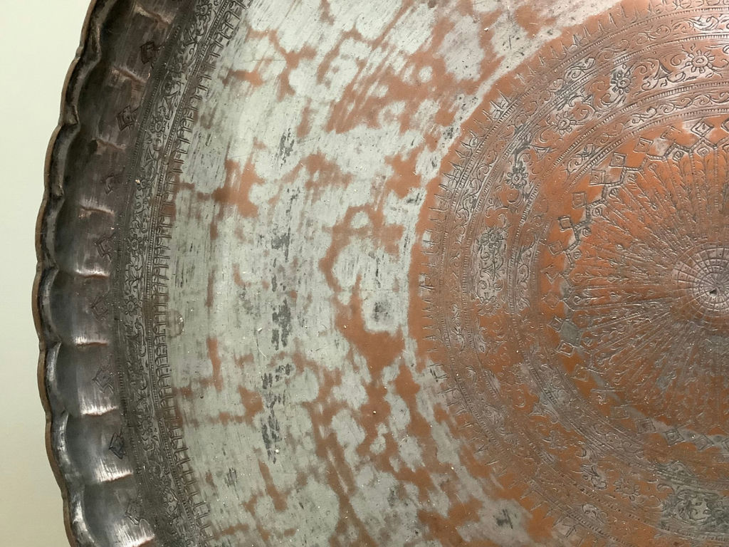 Copper Tray w/ Wicker Stand - image 4 of 4