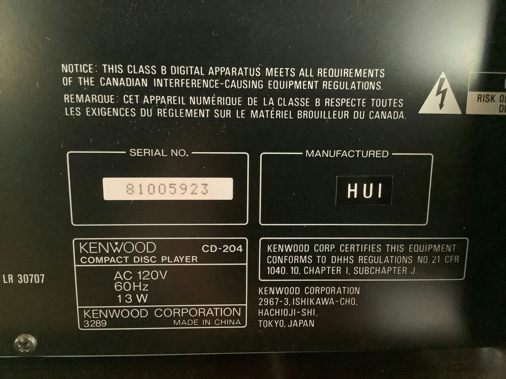 Kenwood CD-204 Compact Disc Player - image 3 of 5