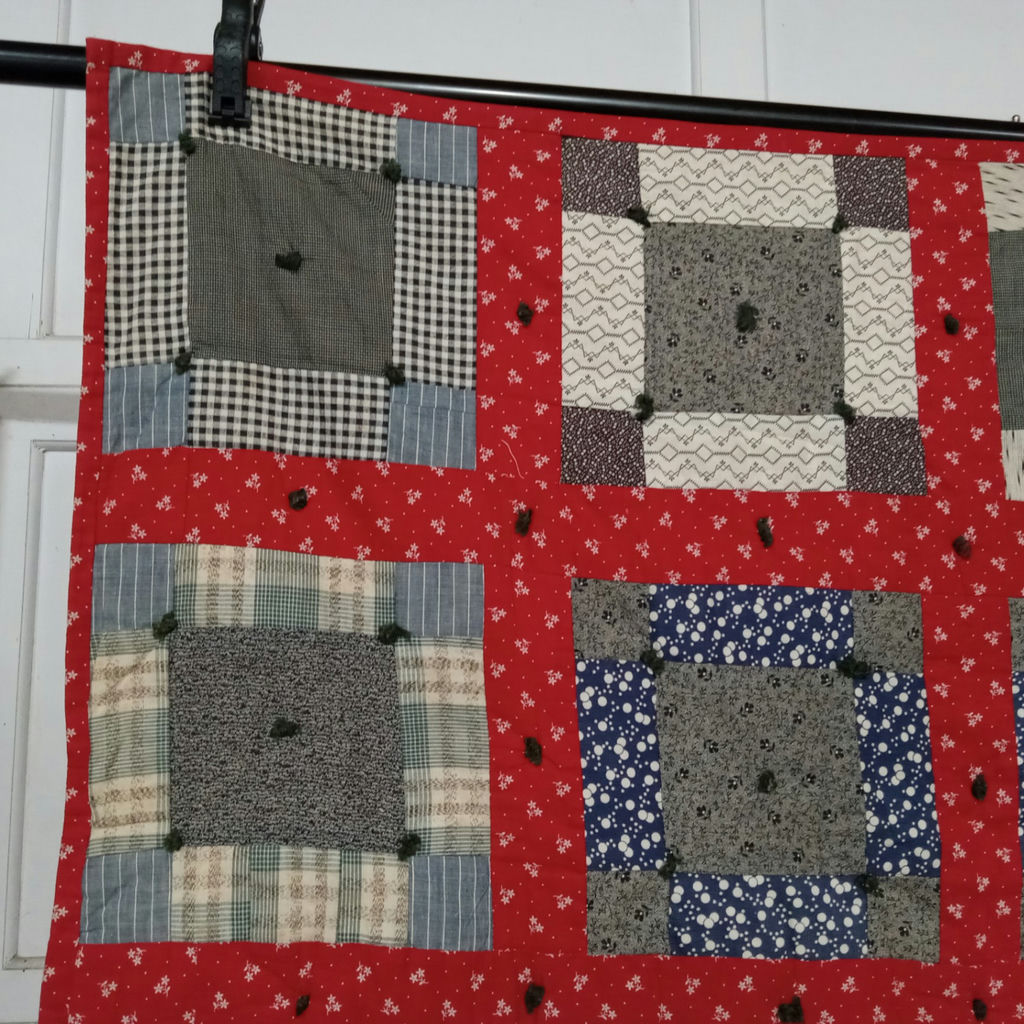 Vintage Handmade Building Blocks Quilt - image 2 of 6