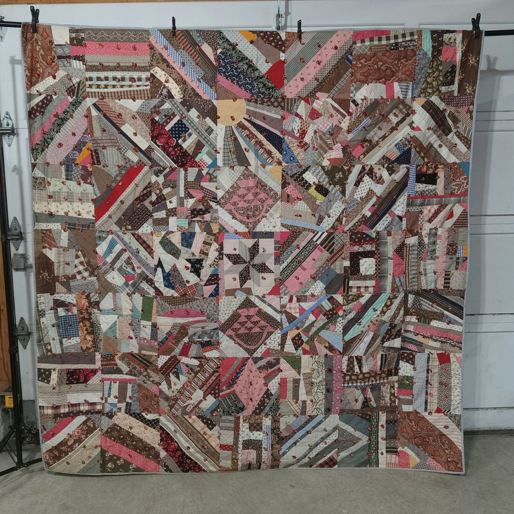 Vintage Handmade Crazy Quilt - image 1 of 7