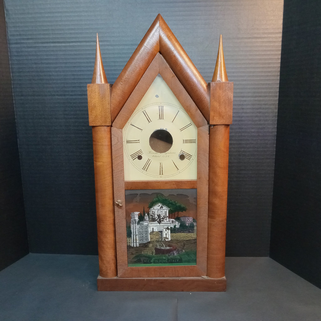 Antique Brewster & Ingraham Gothic Steeple Clock Case - image 1 of 14