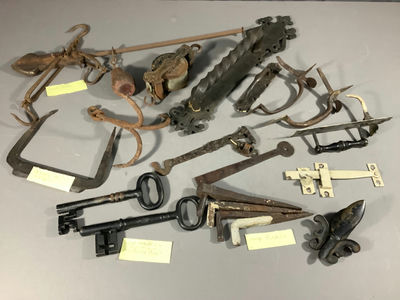 Antique Iron Fixtures, Hinges and More - Image 1 of 10