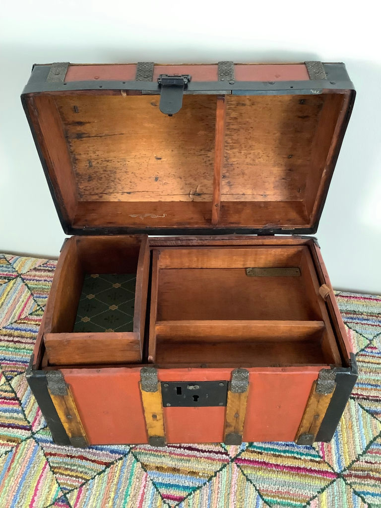 Antique Kirk-Latty Toy Steamer Trunk - image 3 of 7