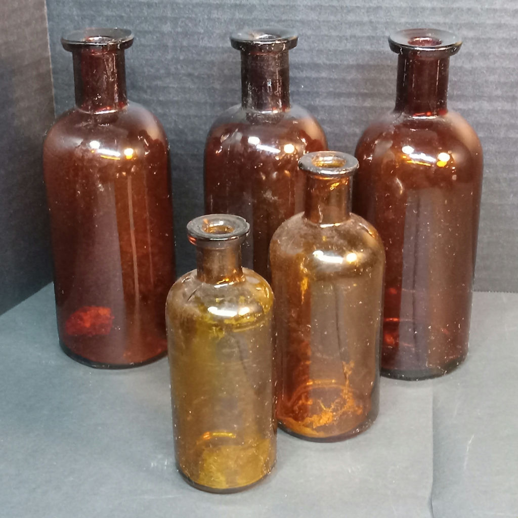 Antique Amber Glass Bottles - image 11 of 15