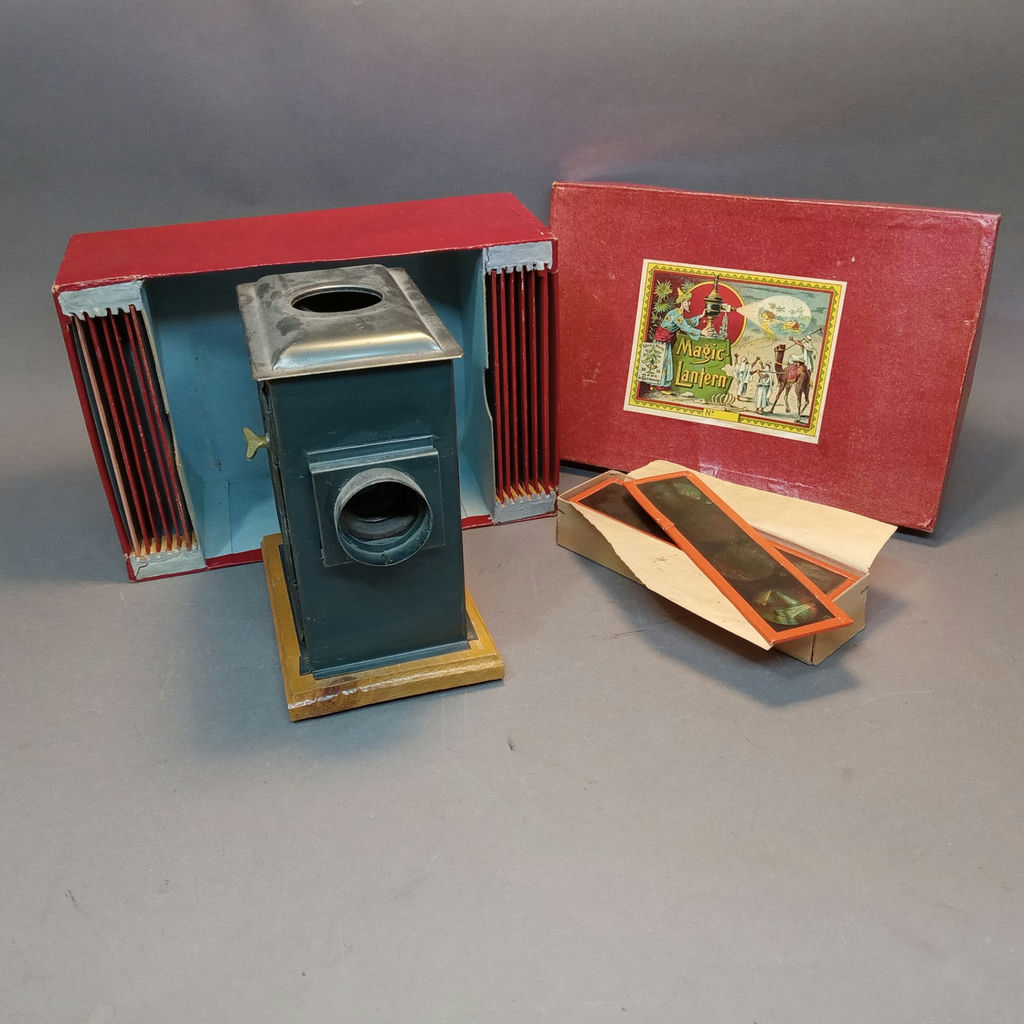 Antique Magic Lantern & Glass Plates - image 1 of 16