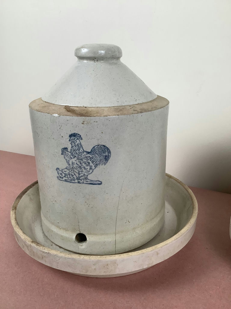 Antique Stoneware Chicken Feeders - image 2 of 5