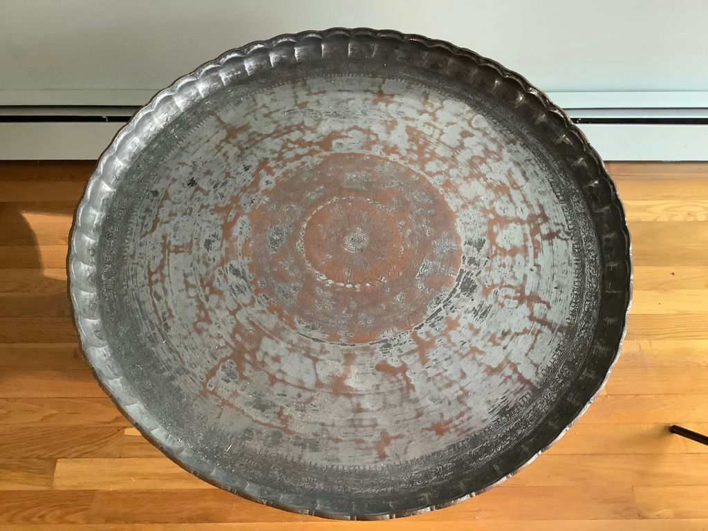 Copper Tray w/ Wicker Stand - image 2 of 4