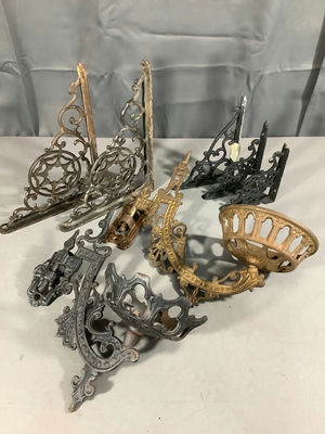 Antique Metal Brackets & Hooks - Image 1 of 9