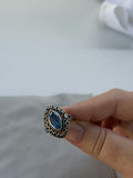 Sterling Silver Blue Stone Ring With 14K Accent Detail - thumbnail 19 of 21