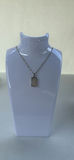 Sterling Silver Chain Necklace with Rectangular Pendant - thumbnail 3 of 14