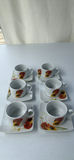 Set of Six Floral Espresso Cups and Saucers - thumbnail 1 of 5