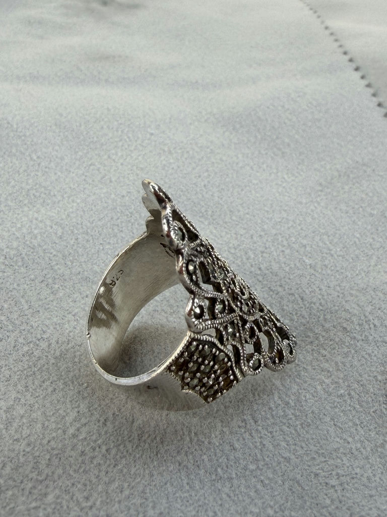 Ornate Sterling Silver Filigree Ring - image 10 of 12