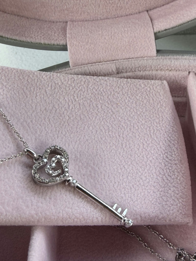 Sterling Silver Heart Key Pendant Necklace - image 15 of 17