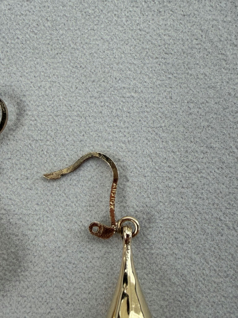 10K Gold Teardrop Dangle Earrings - image 9 of 9