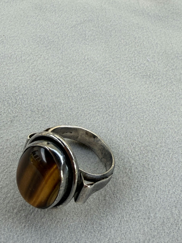 Sterling Silver Tiger's Eye Stone Ring - image 12 of 13