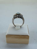 Sterling Silver Blue Stone Ring With 14K Accent Detail - thumbnail 10 of 21