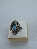 Sterling Silver Blue Stone Ring With 14K Accent Detail - thumbnail 7 of 21