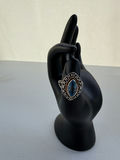 Sterling Silver Blue Stone Ring With 14K Accent Detail - thumbnail 5 of 21
