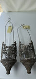 Pair of California Floral & Home Metal and Glass Hanging Candle Holders - thumbnail 1 of 6