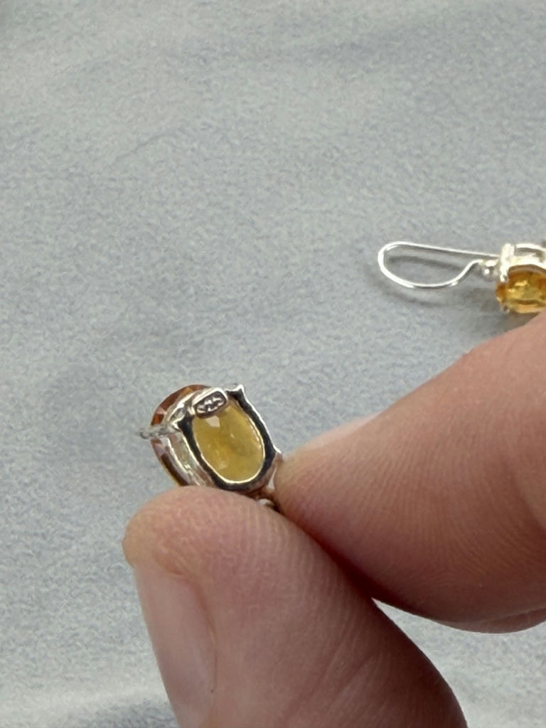Sterling Silver Jewelry Set with Yellow Gemstones - image 13 of 19