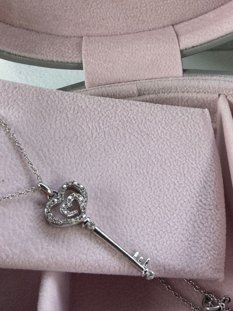 Sterling Silver Heart Key Pendant Necklace - image 16 of 17
