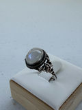 Silver Tone Oval Stone Ring - thumbnail 1 of 16
