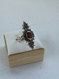 Sterling Silver Ring with Red Oval Stone - thumbnail 8 of 12