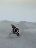 Sterling Silver Ring with Red Oval Stone - thumbnail 9 of 12
