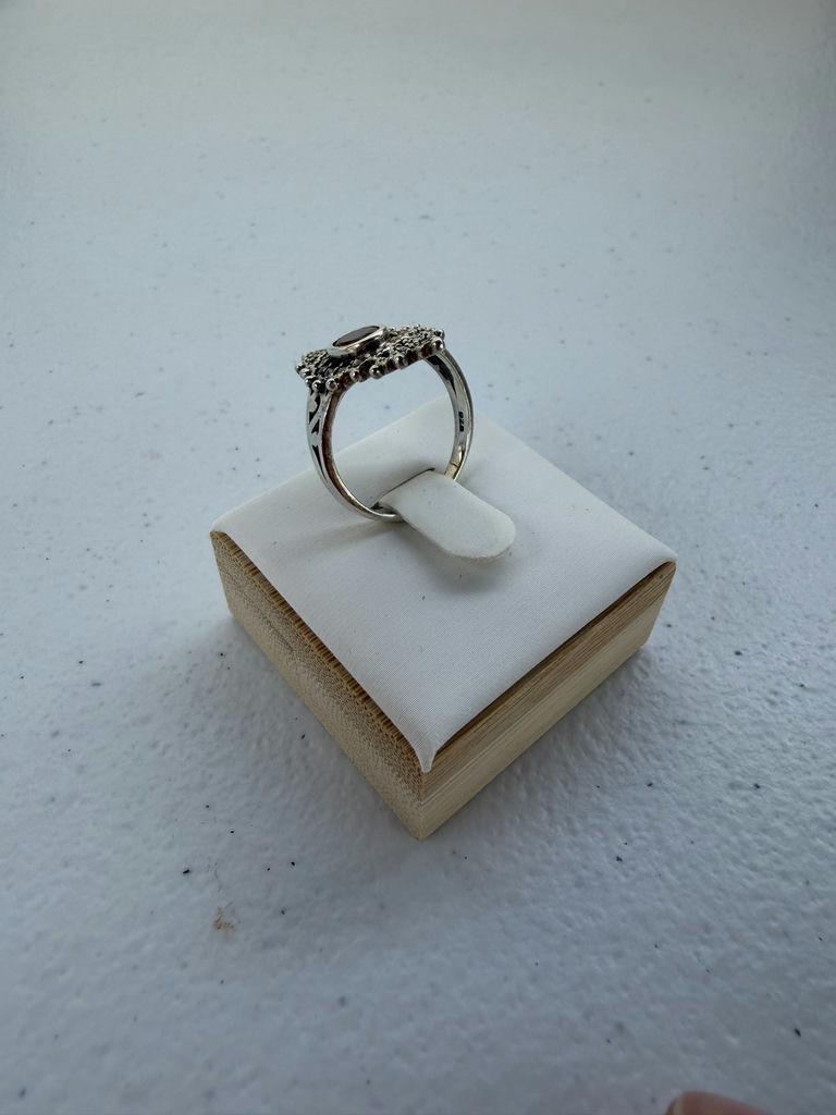 Sterling Silver Ring with Red Oval Stone - image 7 of 12