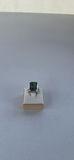Sterling Silver Ring with Green Rectangular Stone - thumbnail 4 of 15