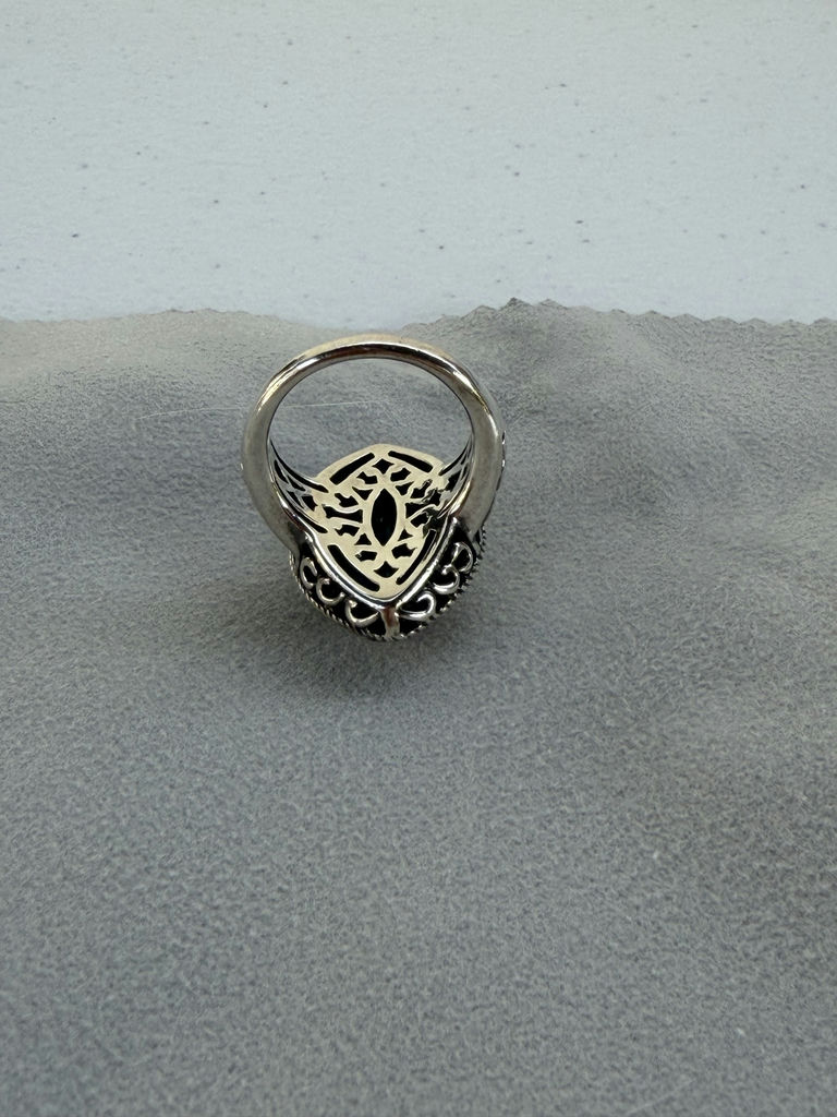 Sterling Silver Blue Stone Ring With 14K Accent Detail - image 15 of 21