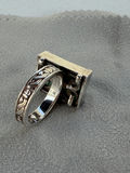 Sterling Silver Ring with Green Rectangular Stone - thumbnail 12 of 15