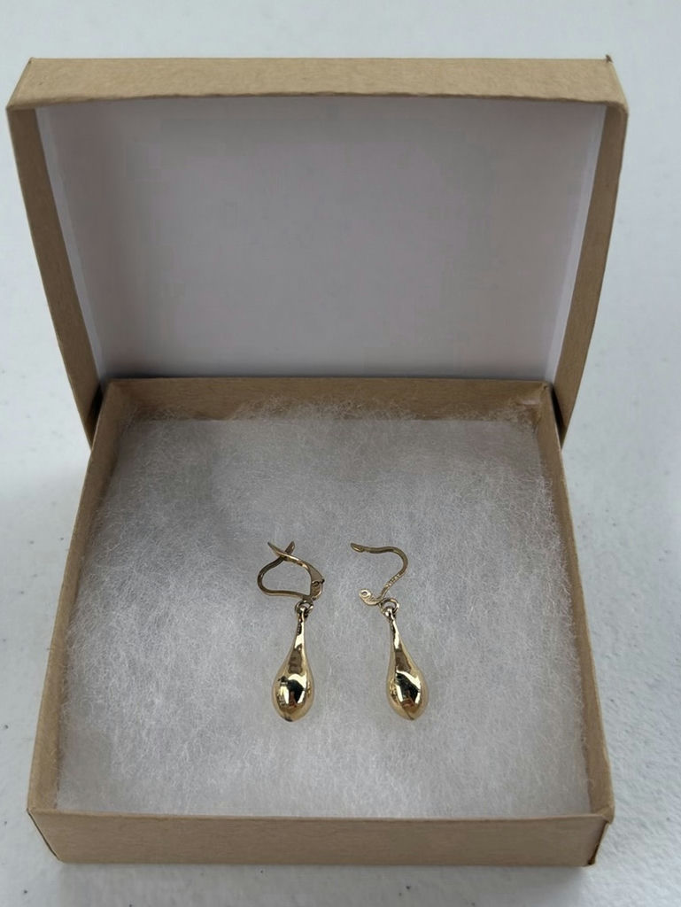 10K Gold Teardrop Dangle Earrings - image 1 of 9