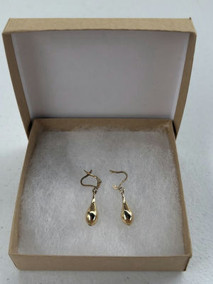 10K Gold Teardrop Dangle Earrings - Image 1 of 9