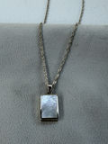 Sterling Silver Chain Necklace with Rectangular Pendant - thumbnail 7 of 14