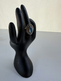 Sterling Silver Blue Stone Ring With 14K Accent Detail - thumbnail 6 of 21