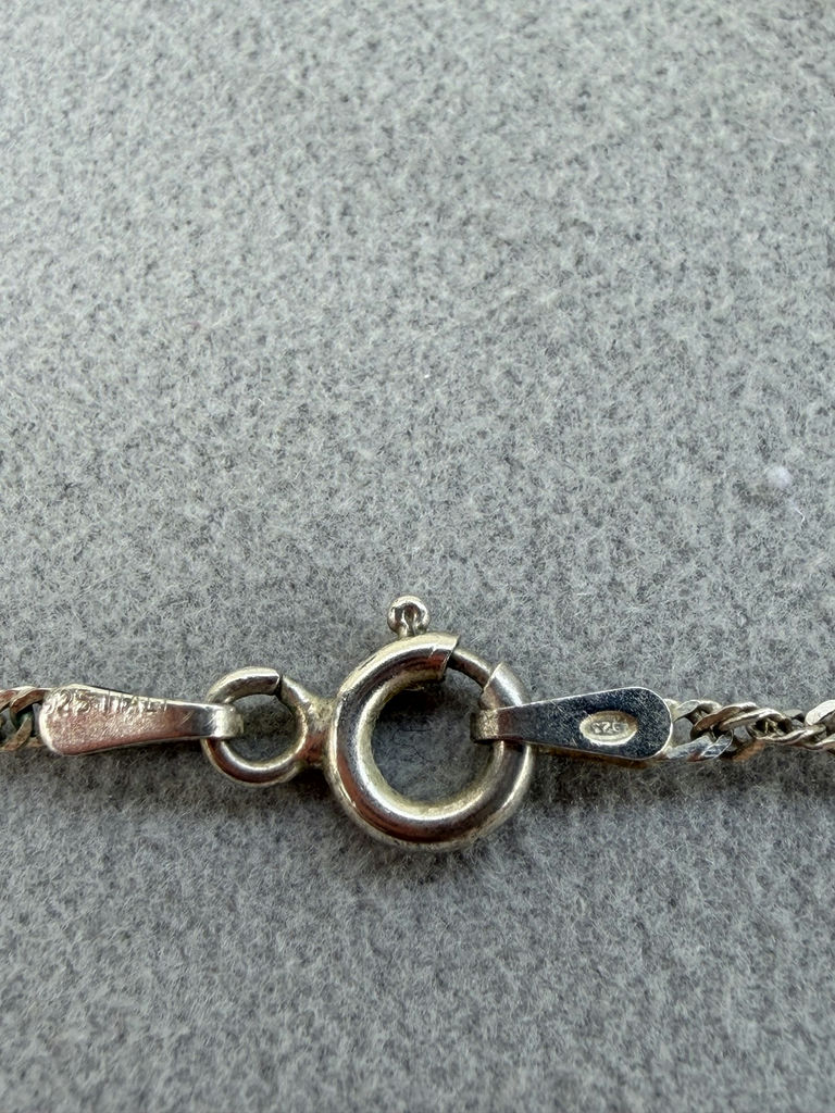 Sterling Silver Chain Necklace with Rectangular Pendant - image 12 of 14