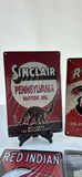 (4) Vintage Style Motor Oil Metal Signs - Red Indian, Sinclair, Rocket - thumbnail 3 of 5