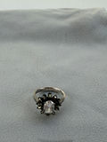Sterling Silver Ring with Clear Center Stone And Metallic Accents - thumbnail 10 of 14