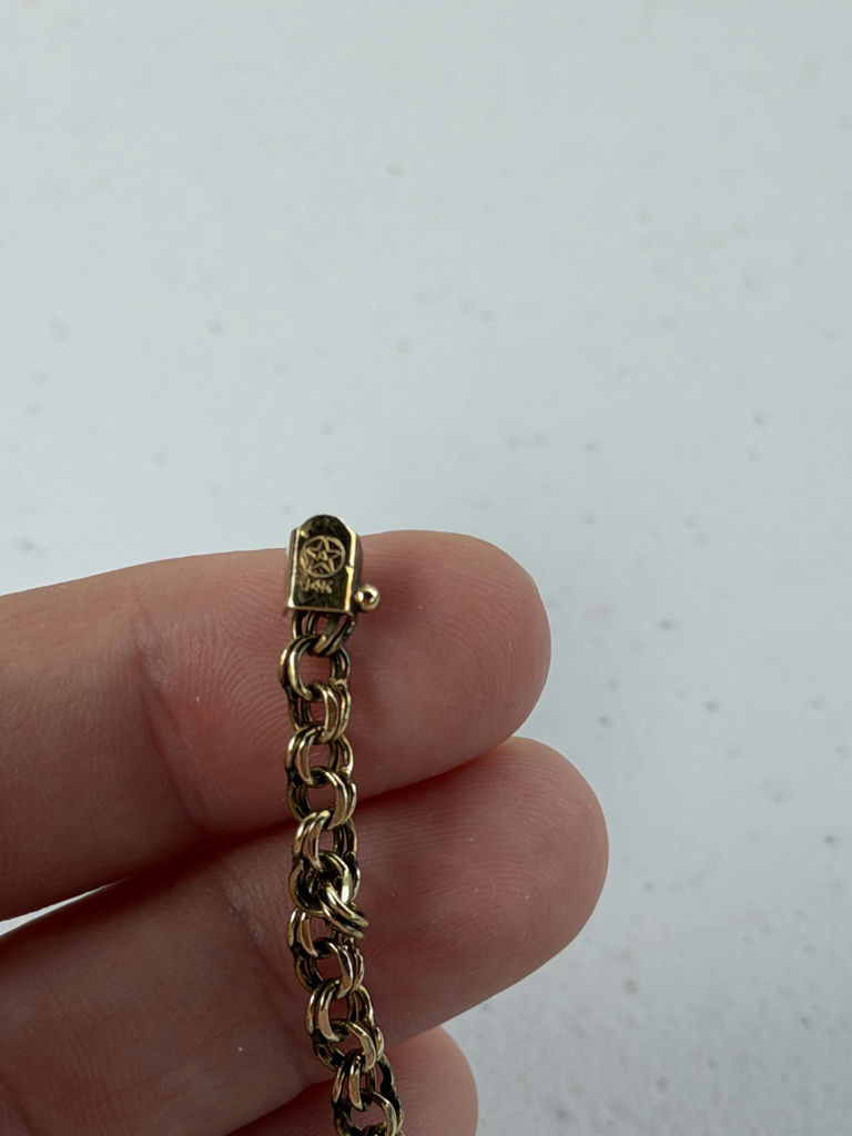 14K Gold Chain Bracelet - image 6 of 8