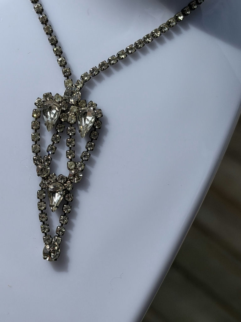 Rhinestone Tiara and Necklace Set - image 7 of 11