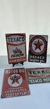 Set of (4) Vintage Style Texaco Metal Advertising Signs - thumbnail 1 of 5